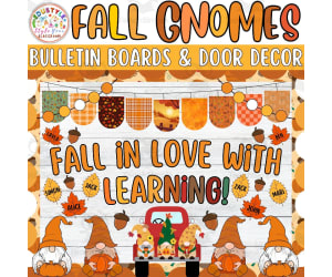 Fall Gnomies Bulletin board or door Decor kit | FALL IN LOVE WITH