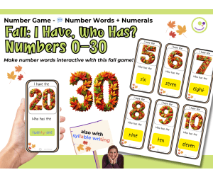 Fall I Have, Who Has? Game – Numbers and Number Words 0–30