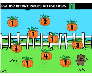 Fall Identifying Numbers 1-10 Digital Activity.