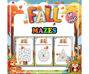 Fall Mazes for Preschool and Kindergarten Autumn Printable Activities