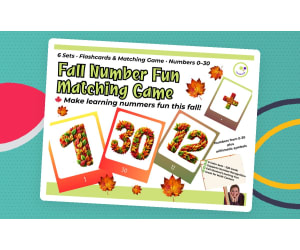 Fall Number Flashcards – 0–30 Memory and Sequencing Games
