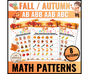 Fall Patterns Math for Preschool and Kindergarten
