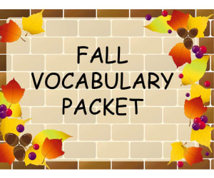 Fall Vocabulary Packet