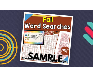Fall Word Search: 1 Page Sample (PDF)