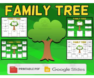 Family Tree Graphic Organizer Template (Editable in Google Slides)