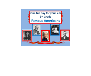 Famous Americans: Full Day Substitute Plans