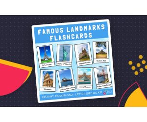 Famous Landmarks Flashcards - World Iconic Landmarks Vocabulary