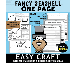 Fancy Seashell One Page Paper Craft Activities | Beach Theme
