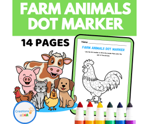 Farm Animals Dot Marker Worksheets