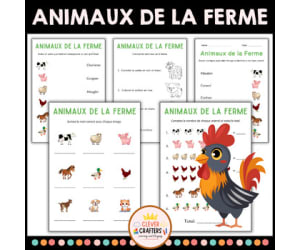 Farm Animals Worksheets in French