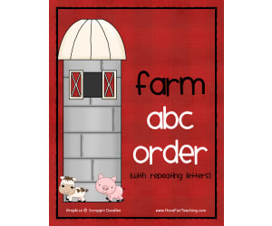 Farm Hard Alphabetical Order Activity