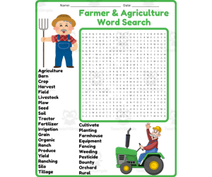 Farmer Word Search Puzzle Worksheet Activities (4th, 5th, 6th & 7th
