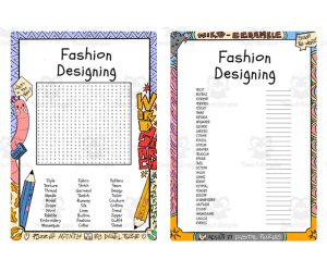 Fashion Designing word search & scramble
