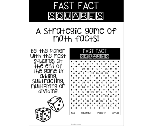 Fast Fact Squares: A strategic game to practice fact fluency!