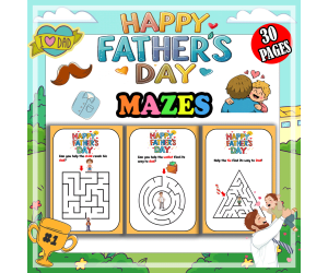 Father’s Day Mazes Puzzles for Preschool and Kindergarten