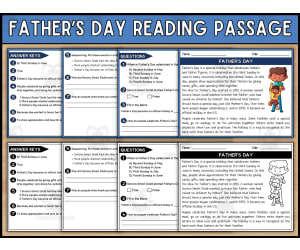 Father's Day Reading Comprehension Passage and Questions
