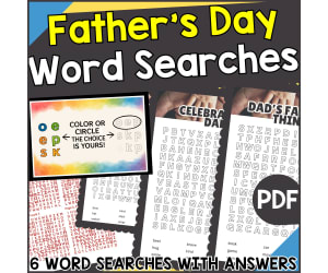 Father's Day Word Searches (PDF)
