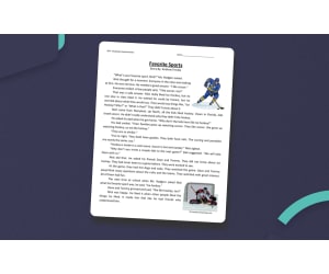 Favorite Sports - Reading Comprehension Worksheet