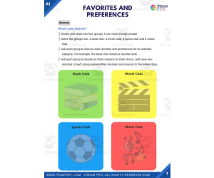 Favorites and Preferences Beginner Lesson Plan
