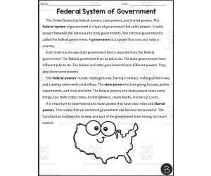 Federal Systems Reading Packet + Distance Learning