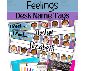 Feelings and Emotions SEL Themed Desk Name Tags