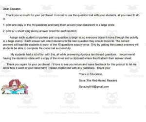 Figurative Language/ Poetic Devices Question Trail for The House on Mango Street