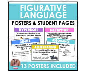 Figurative Language Posters & Student Chart