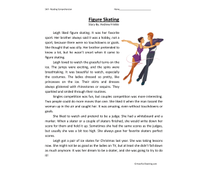 Figure Skating - Reading Comprehension Worksheet