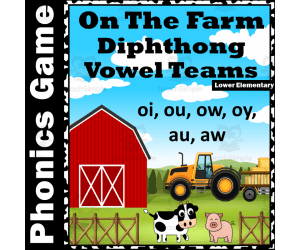 File Folder Game: On the Farm | Diphthong Vowel Teams