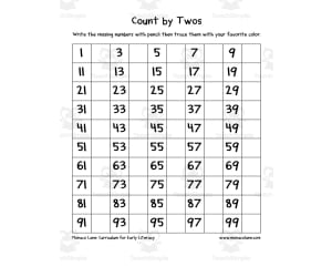 Fill-in Skip Counting Charts
