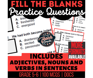 Fill in the Blanks Practice Questions - Vocabulary Grade 5-6 (Docs)