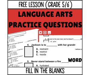 Fill in the Blanks Sample Lesson - Vocabulary Grade 5-6 (Word)