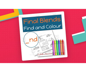 Final ND Blend Find and Colour Phonics Worksheet