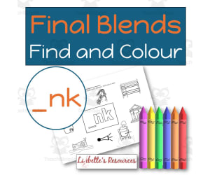 Final NK Blend Worksheet: Phonemic Awareness activities