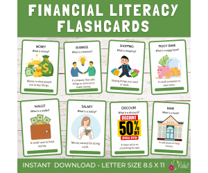 Financial Literacy Flashcards | Money & Financial Education For Kids