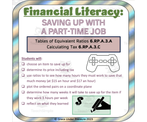 Financial Literacy: Saving Up From a Part-Time Job Using Ratio Tables