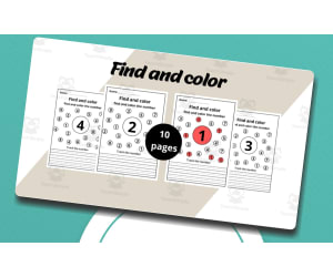 find and color Worksheets for kids.