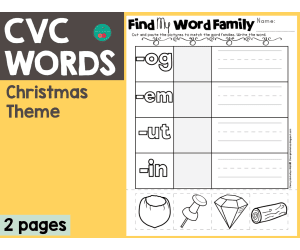 Find My Word Family CVC