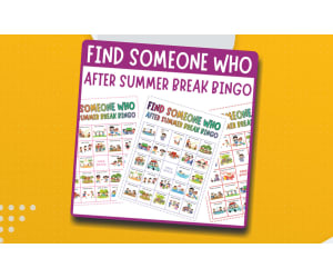 Find someone who back to school after summer break bingo icebreaker