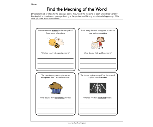 Find the Meaning of the Word Worksheet