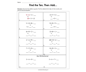 Find the Ten then Add Worksheet