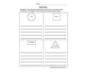 Finding Geometry Examples Worksheet