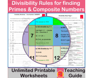 Finding Prime & Composite Numbers using Divisibility Rules