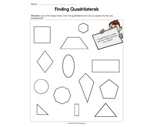 Finding Quadrilaterals Worksheet