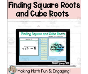 Finding Square Roots & Cube Roots Digital Self-Checking Math Activity