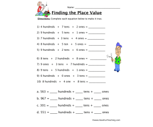 Finding the Place Value Worksheet