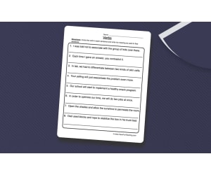 Finding Verbs Worksheet