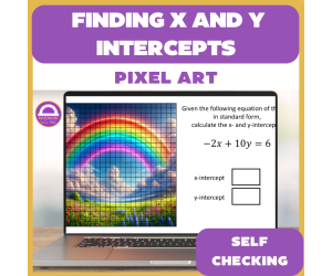 Finding X and Y Intercepts Pixel Art