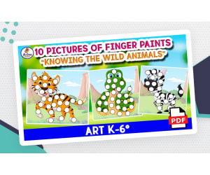 FINGER PAINTS - 10 Pictures of Wild Animals - ART FOR KIDS