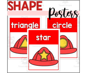 Firefighter 2D Shape Posters with Hats
